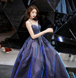 Simple satin long prom dress A line evening gown HZ1023