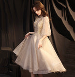 Cute tulle sequins short prom dress homecoming dress HZ1023