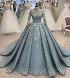 Blue retro elegant gorgeous exquisite beaded complex embroidery applique long Heavy Industry Customization ball gown evening dress noble wedding dress HZ1023
