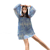 Small Man Seaside Beach Short Dress Girl Sanya Travel To Take Pictures Loose Temperament Chiffon Dress 68HZ