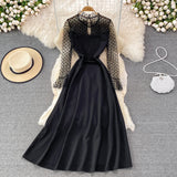 Elegant A Line Long Sleeve Dress See Through Dress HZ1023