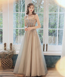 Lovely tulle lace long prom dress evening dress HZ1023