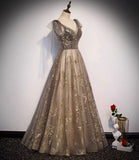 Elegant tulle sequins long prom dress evening gown HZ1023