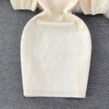 V-neck slim jacquard short A-line dress short sleeve HZ1023