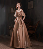 Lovely Bow Satin Long Ball Gown Formal Dress HZ1023