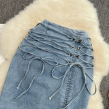 High waist slim A-line skirt versatile Hip Wrap short skirt HZ1023