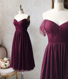Purple tulle short prom dress party dress HZ1023