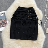 High waist slim A-line skirt versatile Hip Wrap short skirt HZ1023