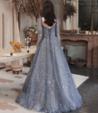 Gray tulle short prom dress gray evening dress HZ1023