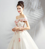 Stylish tulle applique long ball gown dress formal dress HZ1023