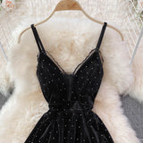 Sexy V Neck Short A Line Dress Fashion Dress HZ1023