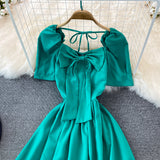 Cute Bow A Line Short Dress HZ1023