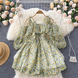 Green A Line Short Dress Fashion Dress HZ1023