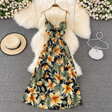 Cute V Neck Floral Dress With Bow Fashion Dress HZ1023