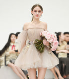 Cute tulle lace short prom dress homecoming dress HZ1023