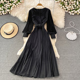 Elegant V Neck Long Sleeve Dress A Line Fashion Dress HZ1023