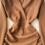 Sexy V Neck Long Sleeve Dress Fashion Dress HZ1023