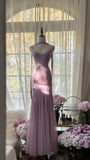 Pink Purple Gorgeous Shiny Elegant Exquisite Beaded Mermaid Slim Fit Long Chiffon Spaghetti Straps Tulle Sequins Formal Prom Dress Evening Dress Party Dress HZ1023
