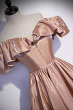 Cute satin long prom dress A line evening gown HZ1023