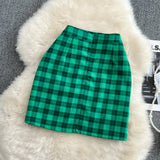 Age reducing college style leisure plaid skirt A-line skirt Hip Wrap Skirt HZ1023