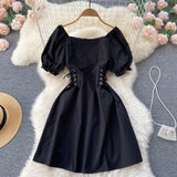 Cute A Line Lace Up Dress Fashion Dress HZ1023