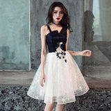 Black and white short prom dress homecoming dress HZ1023