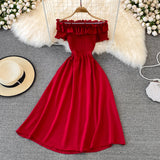 Cute A Line Off Shoulder Dress Short Dress HZ1023
