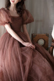 Cute tulle A line prom dress cute evening dress HZ1023