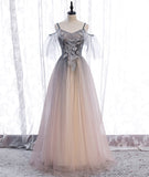 A line tulle lace long prom dress evening dress HZ1023