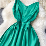 Cute A Line Irregular Dress Green Fashion Dress HZ1023