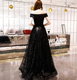 Elegant tulle long A line prom dress evening gown HZ1023
