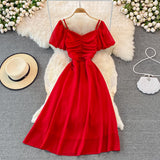 Cute A Line V Neck Short Dress Fashion Dress HZ1023