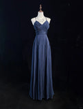 Dark Blue Shiny Fashionable Elegant Long Backless Floor Length Tulle Ball Gown Evening Gown Party Dress Prom Gown Bridesmaid Dress Graduation Gown HZ1023