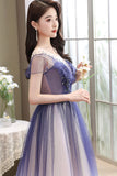 Cute tulle long A line prom dress cute evening dress HZ1023