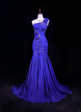 Purple Gorgeous Shiny Elegant Fashion Exquisite Beaded Floral Long Tulle Floor Length Mermaid Ball Gown Evening Gown Prom Dress Party Dress HZ1023