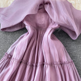 Purple A Line Short Dress Off Shouler Party Dress HZ1023