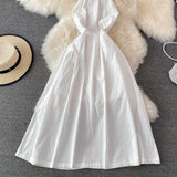 White A Line Backless Short Dress Fashion Dress HZ1023