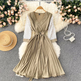 Cute V Neck Long Sleeve Dress A Line Fashion Dress HZ1023