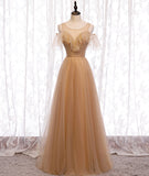 High quality A line tulle long prom dress bridesmaid dress HZ1023