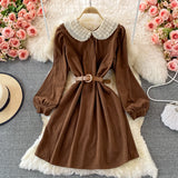 Sweet Lace Long Sleeve Dress A Line Fashion Dress HZ1023