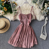 Cute Velvet Short A Line Dress Fashion Dress HZ1023
