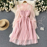 Cute Tulle Long Sleeve Dress Fashion Dress HZ1023