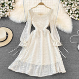 A-line lace dress fairy's first love Platycodon skirt HZ1023