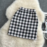 Age reducing college style leisure plaid skirt A-line skirt Hip Wrap Skirt HZ1023