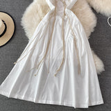White A Line Backless Short Dress Fashion Dress HZ1023