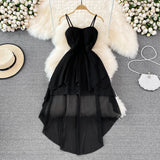 White irregular strapless dress summer HZ1023