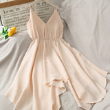 Cute V Neck Irregular Short Dress A Line Fashion Dress HZ1023