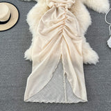 Seaside resort beach skirt sexy suspender skirt HZ1023