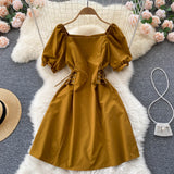 Cute A Line Lace Up Dress Fashion Dress HZ1023