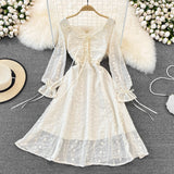 A-line lace dress fairy's first love Platycodon skirt HZ1023